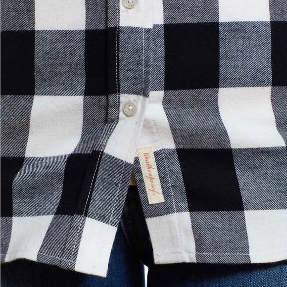 NWT Weatherproof soft lightweight black and white button down flannel shirt - Picture 3 of 4